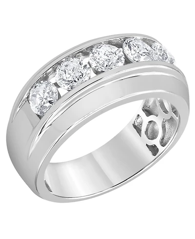 Men's Diamond Channel-Set Ring (2 ct. t.w.) 10k Yellow, White or Rose Gold