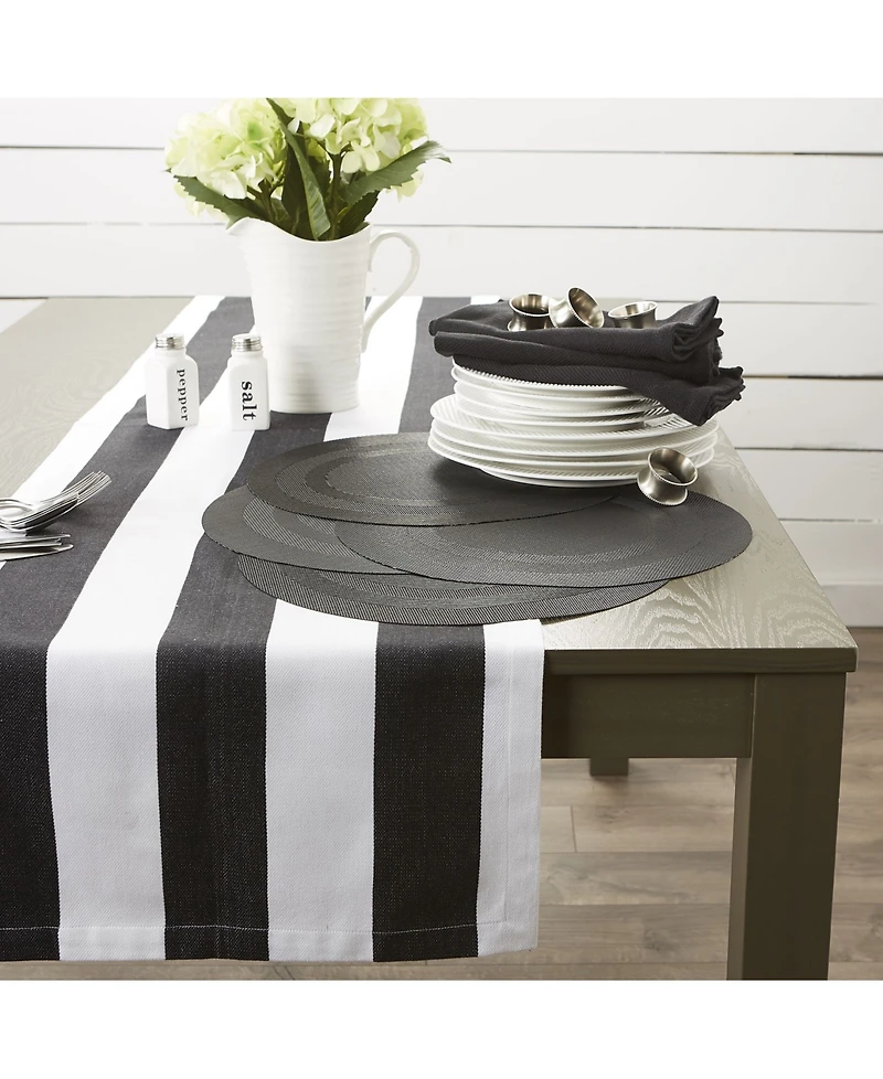 Design Imports Black Round Double frame Placemat, Set of 6