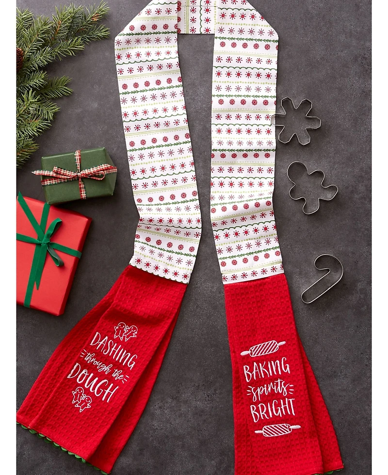 Design Imports Kitchen Towel Holiday Baking Kitchen Scarf, 4" x 70"