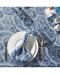Design Imports Paisley Print Outdoor Tablecloth with Zipper, 60" x 84"