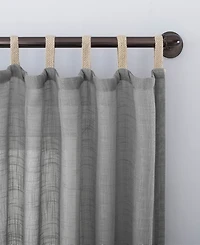 Ceri Linen Texture Jute Tabs Semi-Sheer Tab Top Curtain Panel