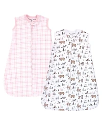 Hudson Baby Girls Premium Quilted Sleeveless Sleeping Bag and Wearable Blanket