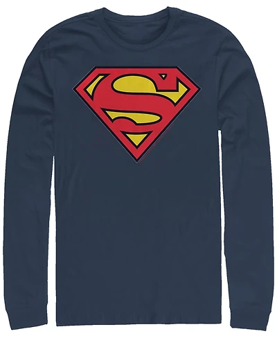 Men's Superman Classic Logo Long Sleeve Crew T-shirt