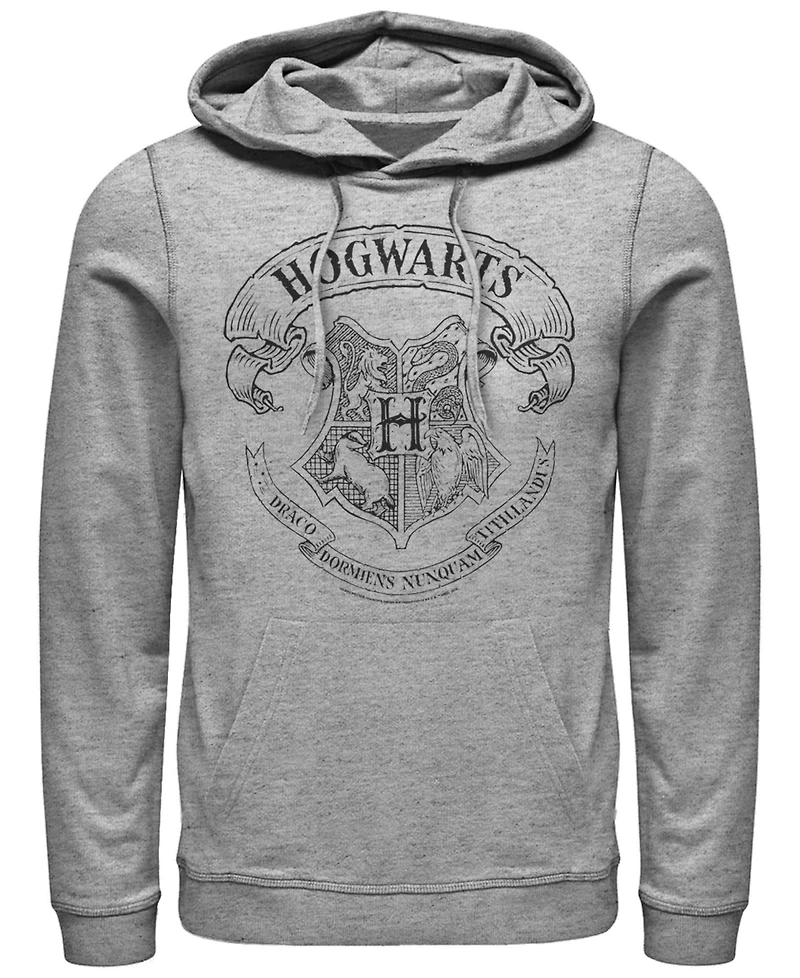 Men's Deathly Hallows 2 Hogwarts Crest Fleece Hoodie