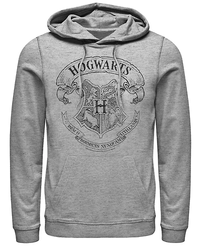 Men's Deathly Hallows 2 Hogwarts Crest Fleece Hoodie