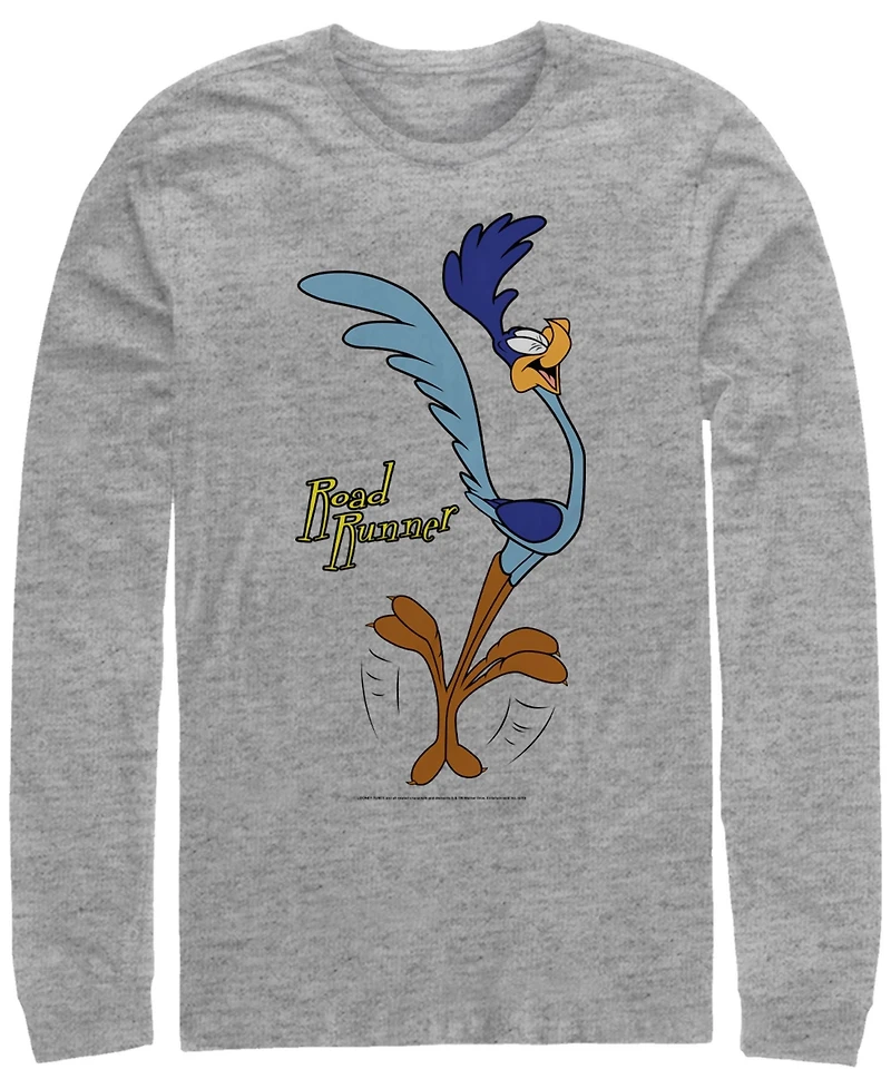 Men's Looney Tunes Faces of Road Runner Long Sleeve Crew T-shirt