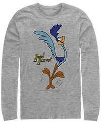 Men's Looney Tunes Faces of Road Runner Long Sleeve Crew T-shirt