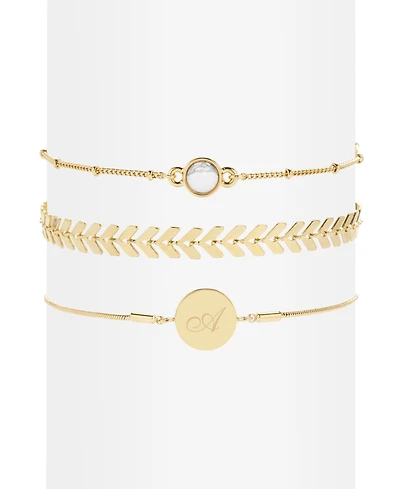 Wren Initial Howlite Bracelet Set