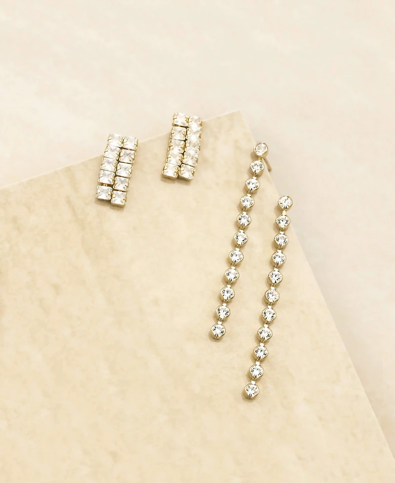 Ettika Crystal Drop Earring Set of 2