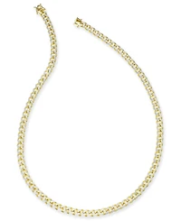 24" Men's Two-Tone Cuban Link Chain Necklace in 14k Gold-Plated Sterling Silver and Sterling Silver