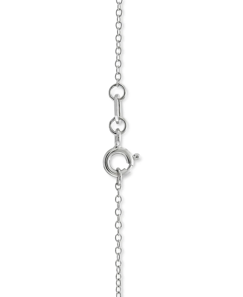 Cubic Zirconia Double Circle 18" Pendant Necklace in Sterling Silver & 14k Gold-Plate