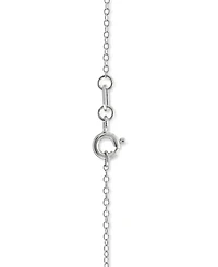 Cubic Zirconia Double Circle 18" Pendant Necklace in Sterling Silver & 14k Gold-Plate