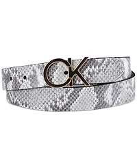 Calvin Klein Women's Reversible Monogram Buckle Belt
