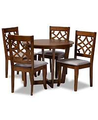 Tricia Modern and Contemporary Fabric Upholstered 5 Piece Dining Set