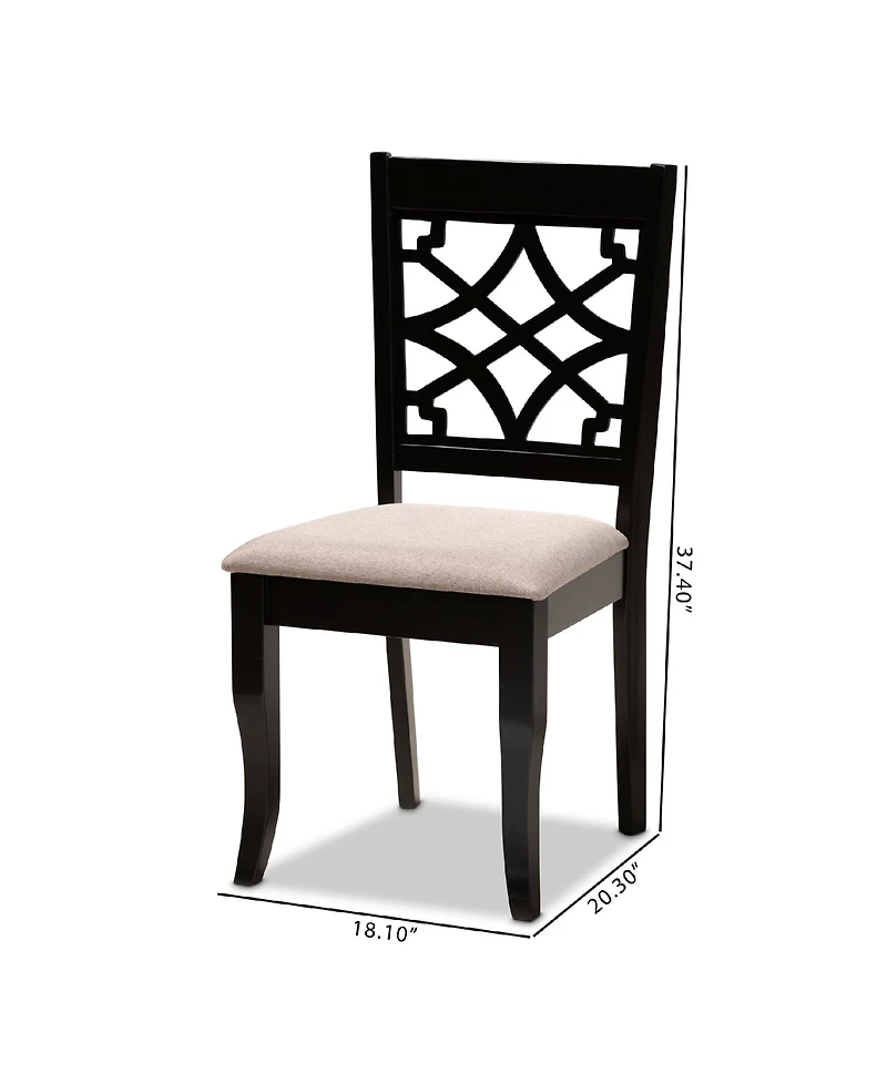 Mael Modern and Contemporary Fabric Upholstered 2 Piece Dining Chair Set