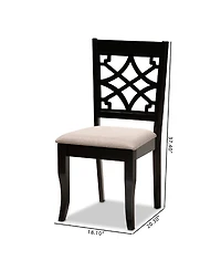 Mael Modern and Contemporary Fabric Upholstered 2 Piece Dining Chair Set