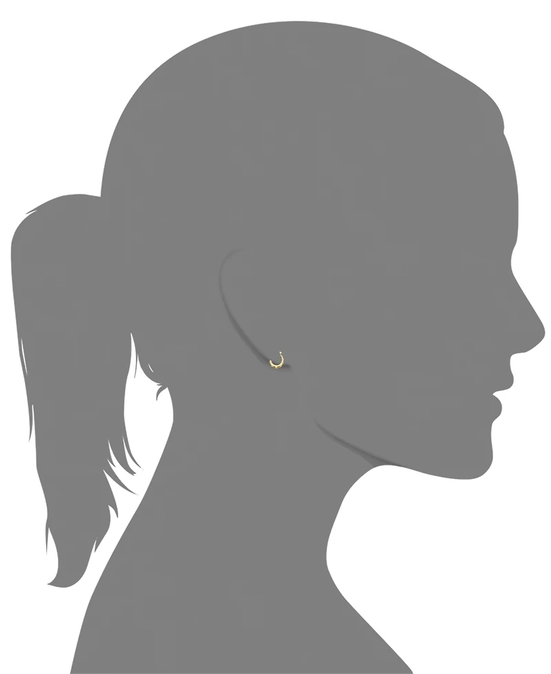 10k Gold Hoop Earrings, Small Bamboo