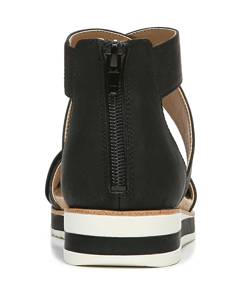 LifeStride Women's Zoom Round Open Toe Crisscross Wedge Sandals
