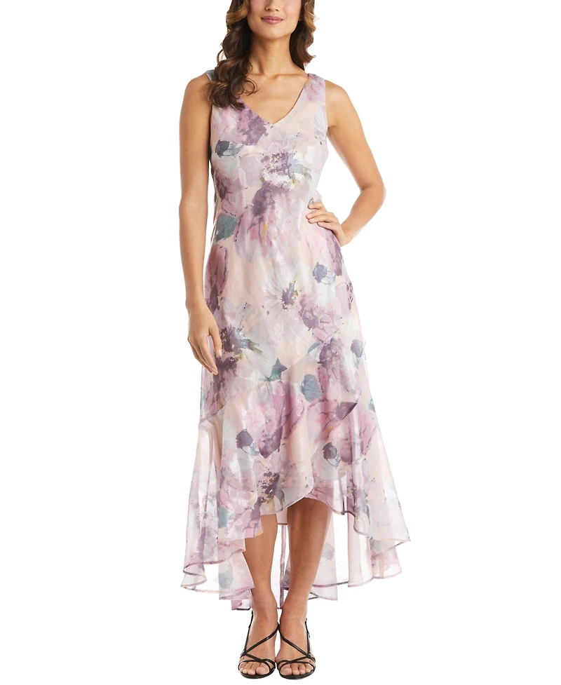 R & M Richards 2-Pc. Floral-Print Jacket Gown Set