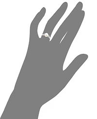 Cultured Freshwater Pearl & Diamond (1/10 ct. t.w.) Ring in 14k White Gold