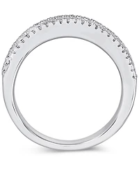 Cubic Zirconia Beaded Band in Sterling Silver