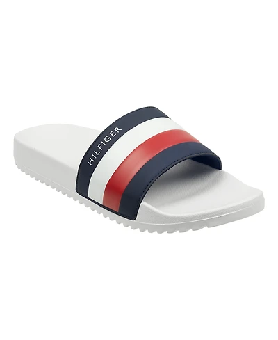Tommy Hilfiger Men's Rozi Global Stripe Branding Pool Slide Sandals