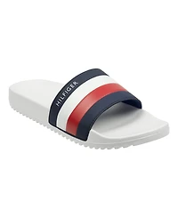 Tommy Hilfiger Men's Rozi Global Stripe Branding Pool Slide Sandals