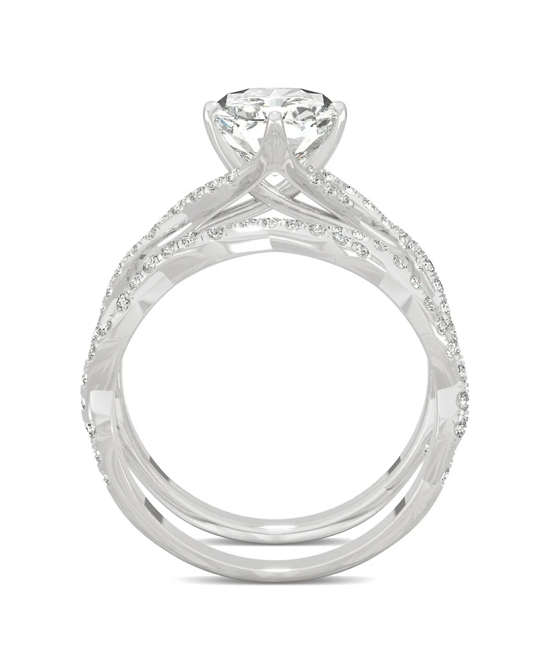Moissanite Radiant Bridal Set 3-3/8 ct. t.w. Diamond Equivalent 14k White Gold