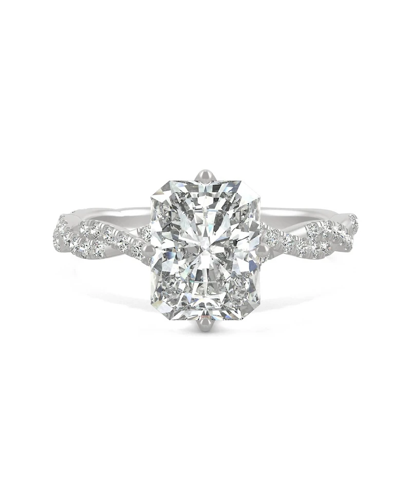 Moissanite Radiant Statement Ring 3-1/10 ct. t.w. Diamond Equivalent 14k White Gold