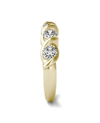 Moissanite Bypass Band 1-1/6 ct. t.w. Diamond Equivalent 14k White or Yellow Gold