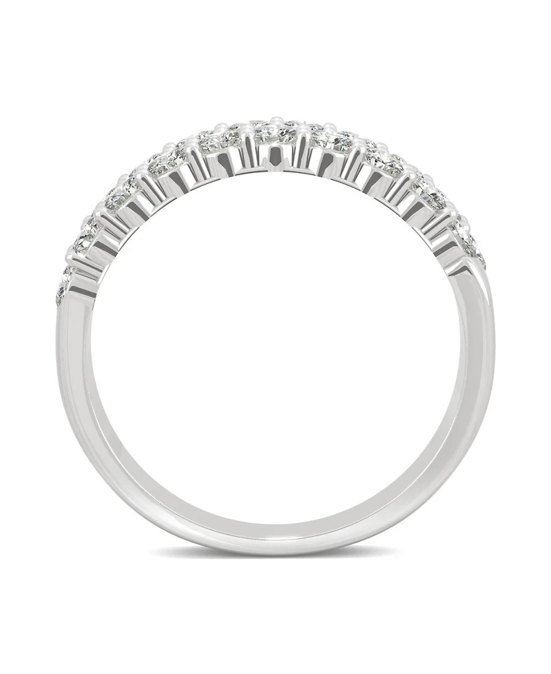 Moissanite Two Row Band 1 ct. t.w. Diamond Equivalent 14k White Gold