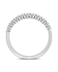 Moissanite Two Row Band 1 ct. t.w. Diamond Equivalent 14k White Gold
