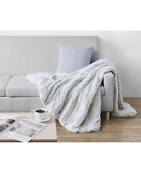 Christian Siriano Snow Leopard Luxury Faux-Fur Throw, 60" x 70"