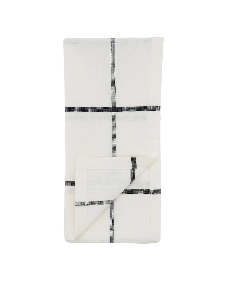 Saro Lifestyle Cotton Table Napkins with Simple Plaid Design, Set of 4, 20" x 20"