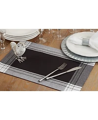 Saro Lifestyle Striped Border Design Placemats, Set of 4, 19" x 13"