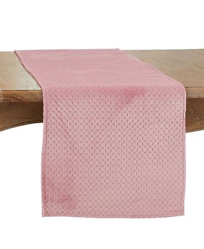 Saro Lifestyle Long Table Runner with Pinsonic Velvet Design, 72" x 16"