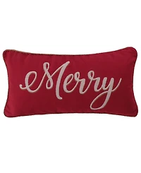 Levtex Yuletide Merry & Christmas Decorative Pillow, 12" x 24"
