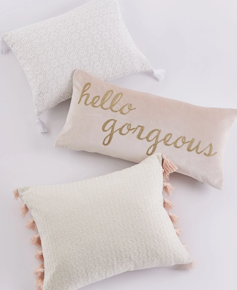 Levtex Fiori Hello Gorgeous Decorative Pillow, 12" x 24"