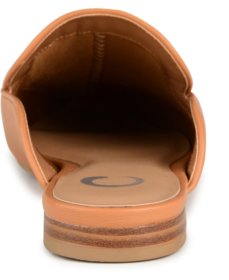 Journee Collection Women's Akza Wide Width Slip On Square Toe Mules Flats