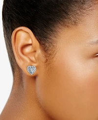Diamond Heart Earrings (1/10 ct. t.w.) Sterling Silver or & 14k Rose Gold-Plate