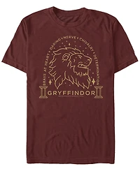 Fifth Sun Men's Lion Line Art Short Sleeve Crew T-shirt