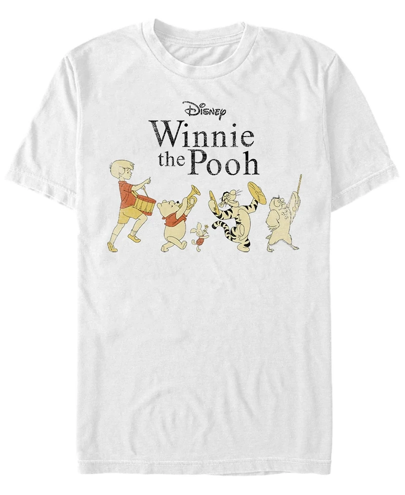 Fifth Sun Men's Pooh Parade Short Sleeve Crew T-shirt