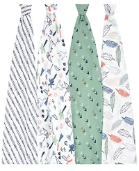 aden by aden + anais Baby Boys Printed Muslin Swaddles, Pack of 4