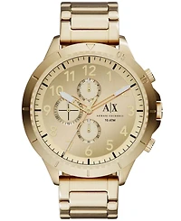 A|X Armani Exchange Men's Chronograph Gold Tone Stainless Steel Bracelet Watch 50mm