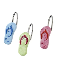 Avanti Beach Mode Flip-Flop Motif Printed 12-Pc. Shower Curtain Hooks