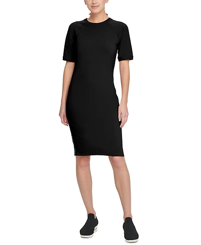 Dkny Sport Logo-Stripe Midi Dress
