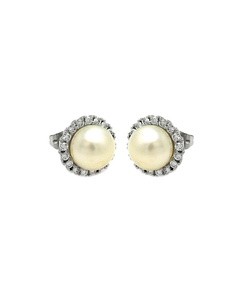 Freshwater Pearl Halo Earrings