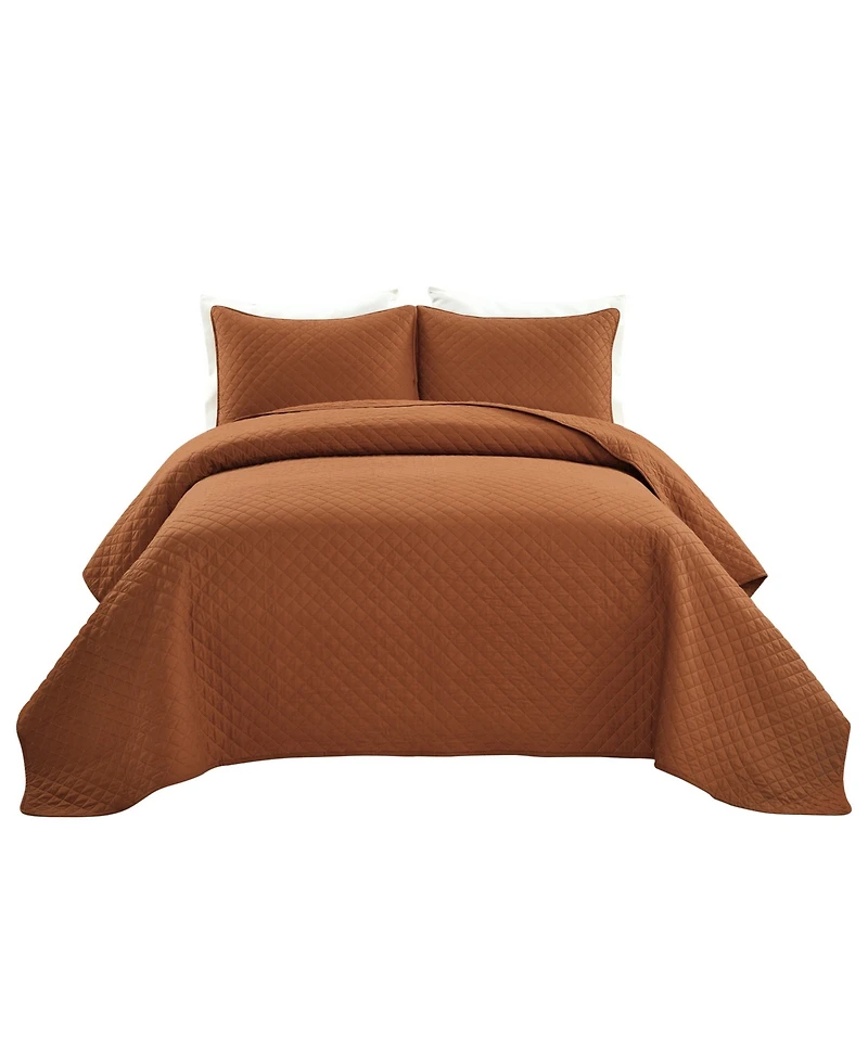 Lush Decor Ava Cotton 3 Piece Quilt Set, Full/Queen