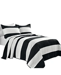 Lush Decor New Berlin Stripe 3 Piece Quilt Set, Full/Queen