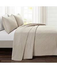 Lush Decor Ava Cotton 3 Piece Quilt Set, Full/Queen